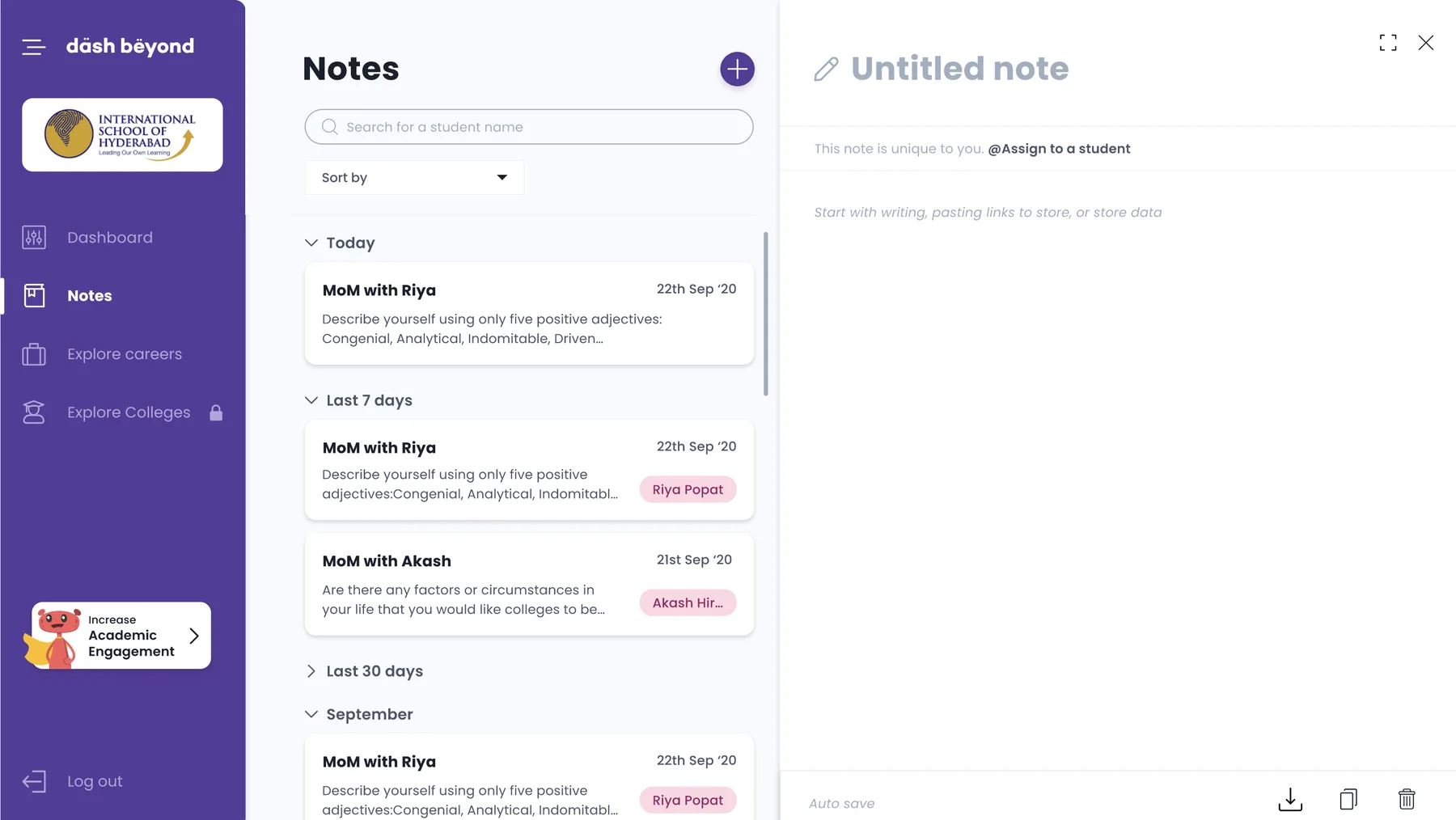 Notes with a new untitled note open