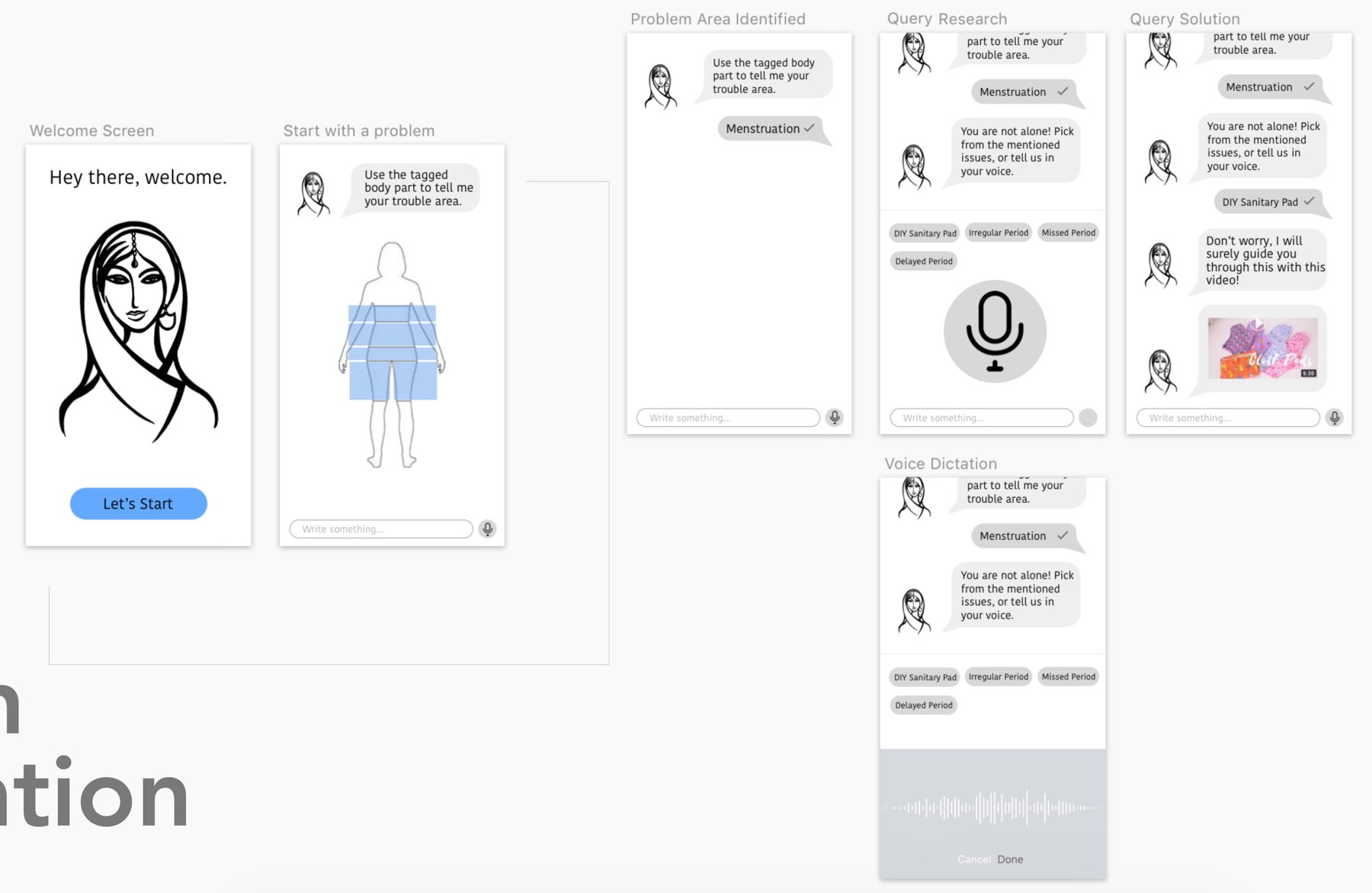 The same wireframes translated into English
